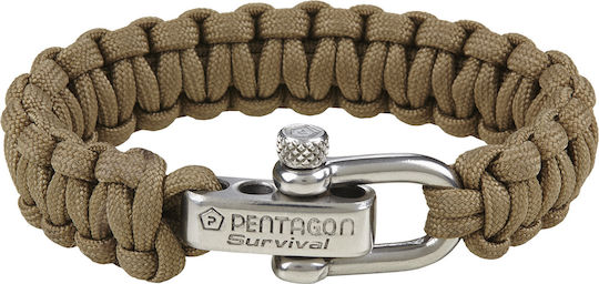 Pentagon Survival Bracelet Bracelet Survival with Rope Brown