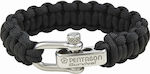 Pentagon Survival Bracelet Survival Βραχιόλι Βραχιόλι Μαύρο with Rope