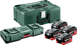 Metabo Satz von 4 Werkzeugbatterien 18V mit Ladegerät 685135000