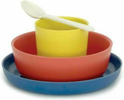 Ekobo Feeding Set Emi made of Bamboo Multicolour 4pcs for 3+ months