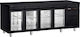 Inomak Edelstahl Kühltisch 571Es mit 4 Glas Türen und Kühlaggregat 0/+10°C L224xB70xH87.5cm