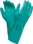 AlphaTec® Solvex® 37-675 Βαμβακερά Γάντια Εργασίας Νιτριλίου 0.38mm Πράσινα