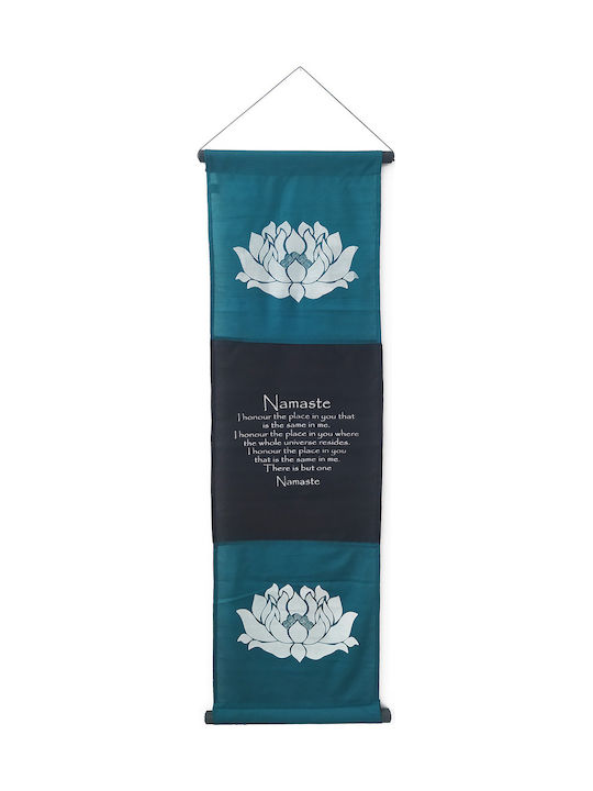 Alphab2b Hanging Handmade Turquoise Wall Decor Made of Fabric 37x119cm