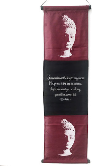 Alphab2b Hängende Wanddekoration Handgefertigt Rote Stoff 37x119cm