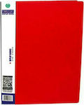 Metron Clipboard Flexible with 30 plastic sleeves Slides for Paper A4 Red 1pcs