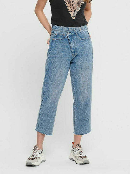 Only High Waist Women's Jean Trousers Light Blue Denim