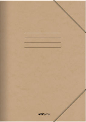 Salko Paper Folder Prespan with Rubber Band and Ears for Paper A4 Brown 2531