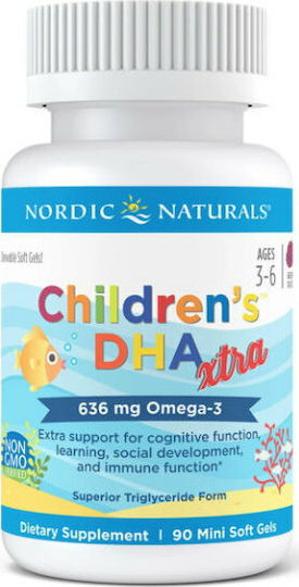 Nordic Naturals Children's DHA Xtra Рибено масло Подходящо за деца 636мг 90 софтджел