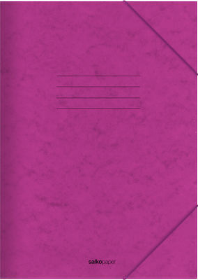 Salko Paper Folder Prespan with Rubber Band and Ears for Paper A4 Pink 2525