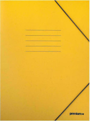 Premium Folder Prespan with Rubber Band and Ears for Paper A4 Yellow