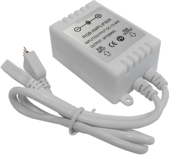 GloboStar Amplificator de Semnal RGB 12-24 Volt 144 Watt Plastic - RGB 12-24 Volt 144 Watt Plastic 77407