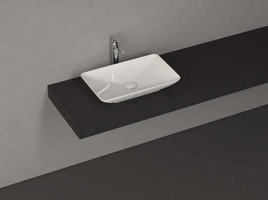 Isvea 10SY50060SV Επικαθήμενος Νιπτήρας Πορσελάνης 60x37.7x13cm Λευκός