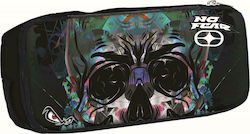 No Fear Glass Skull Pencil Case with 1 Compartment Blue