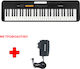 Casio Keyboard CT-S100 + Power Supply με Τροφοδοτικό with 61 Keyboard Standard Touch Black