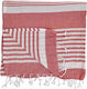 Inart Pestemal με ρίγες Beach Towel Pareo Red w...