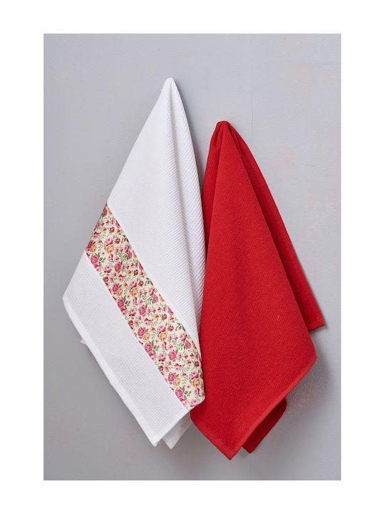 Palamaiki Magento Towel of 100% Cotton In Red Colour 50x70cm 2pcs