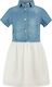 Guess Kids Dress Denim Short Sleeve Light Blue