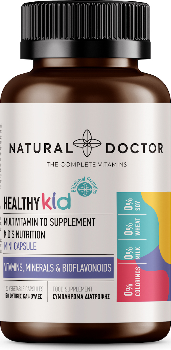 Natural Doctor Healthy Kid Multivitamin Πολυβιταμίνη για Ενέργεια & Ενίσχυση του Ανοσοποιητικού 120 φυτικές κάψουλες