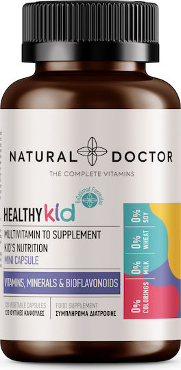 Natural Doctor Healthy Kid Multivitamin Πολυβιταμίνη για Ενέργεια & Ενίσχυση του Ανοσοποιητικού 120 φυτικές κάψουλες