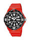 Casio Collection Men's Watch 44.6mm Battery with Red Rubber Strap