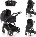 Lorelli Adria 2 in 1 Verstellbar 2 in 1 Baby Kinderwagen Geeignet für Neugeborene Black Gold 12.20kg