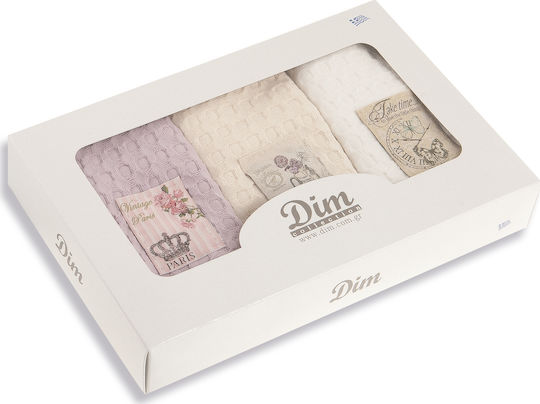 Dimcol Mix Ποτηρόπανο από 100% Βαμβάκι 50x70cm 3τμχ