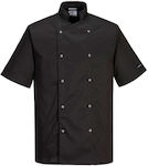 Portwest Cumbria Chef Short Sleeve Polycotton Jacket Black