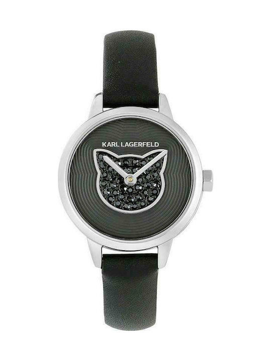 Karl Lagerfeld Watch with Black Leather Strap 5552735