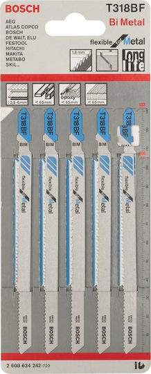 Bosch T318BF Λάμες Flexible for Metal για Μέταλλο 106mm 5τμχ