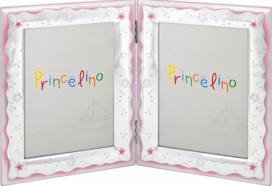 Prince Silvero Sterne Kinder Multiframe Silber Rosa 13x18cm