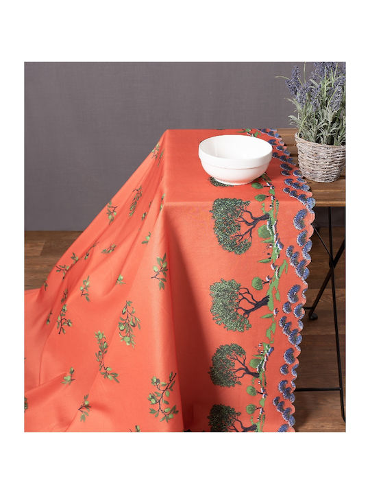 Silk Fashion Mod2 Polyester Stain Resistant Tablecloth Κεραμιδί 140x180cm