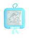 Prince Silvero Θείο Βρέφος Saint Icon Kids Talisman with Virgin Mary Blue from Silver MA-DM605-LC