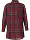 Kids Checked Shirt Long Sleeve Burgundy