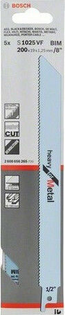 Bosch S1025VF Blade Heavy for Metal for Metal 200mm 5pcs