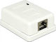 Powertech External Single Network Socket RJ45 Cat6 White CAB-N129