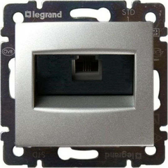 Legrand Valena Μονή Πρίζα Δικτύου RJ45 χωρίς Πλαίσιο Τύπου Cat6 σε Ασημί Χρώμα 770246
