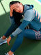 Achiever 7/8 Alergare Colanti de femei Cropped Colanti Talie inalta Albastru