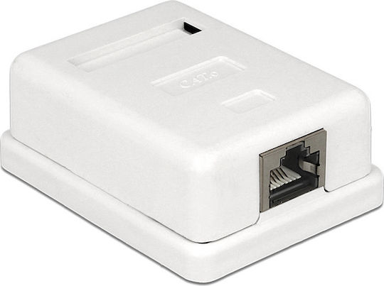 DeLock Μονή Εξωτερική Πρίζα Δικτύου RJ45 Τύπου Cat6 σε Λευκό Χρώμα 86169