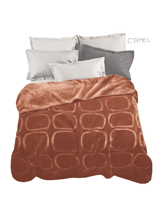 Marwa Samtige Decke Moni 160x220cm Camel