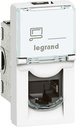 Legrand Mosaic Single Network Socket RJ45 Cat6 White 076561