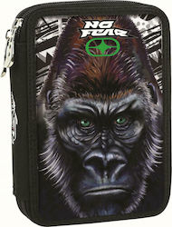 Back Me Up Fear Gorilla Pencil Case Full with 2 Compartments Black