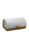 Marva Wooden Bread Box with Lid White Stripes 39x28x18.5cm
