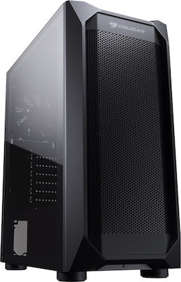 Cougar MX410 Mesh-G Gaming Midi Tower Κουτί Υπολογιστή με Πλαϊνό Παράθυρο Μαύρο