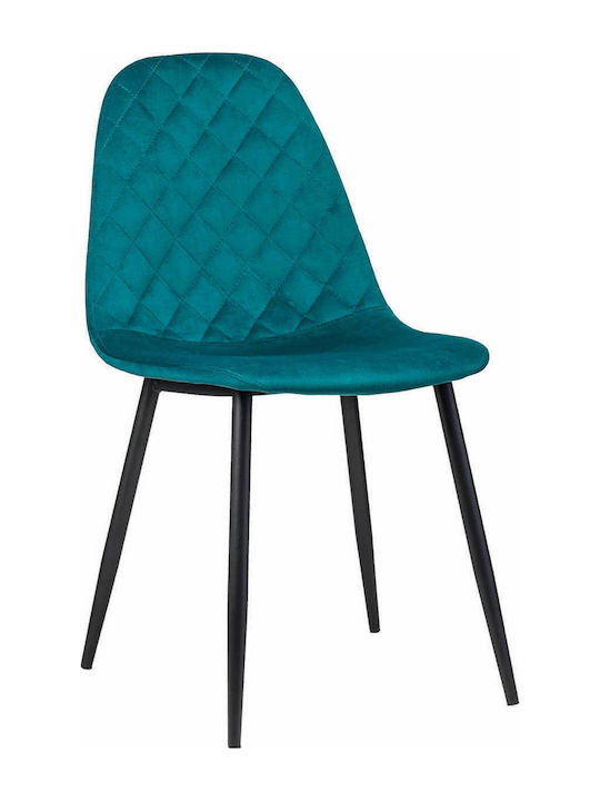 Antonella Dining Room Velvet Chair Petrol 45.5x53x87cm