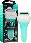 Wilkinson Sword Intuition Naturals Sensitive Care Razor with 4 Blade Replacement Head & Lubricating Tape for Sensitive Skin