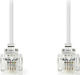Nedis Flat Telephone Cable RJ11 6P4C 10m White ...