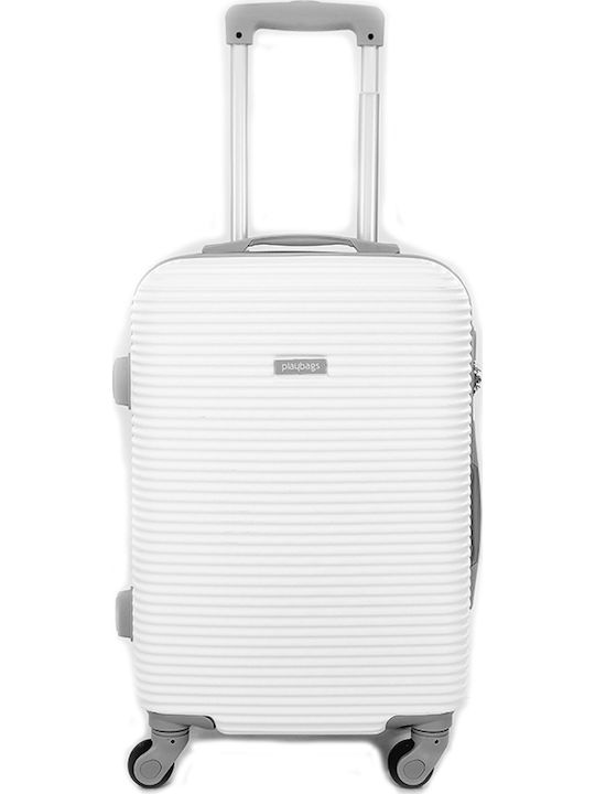 Playbags Cabin Hard White Suitcase With 4 Wheels Height 55cm