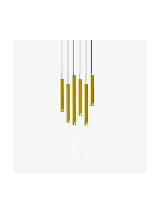 Luma Pendant Chandelier for 6 Bulbs G9 Gold