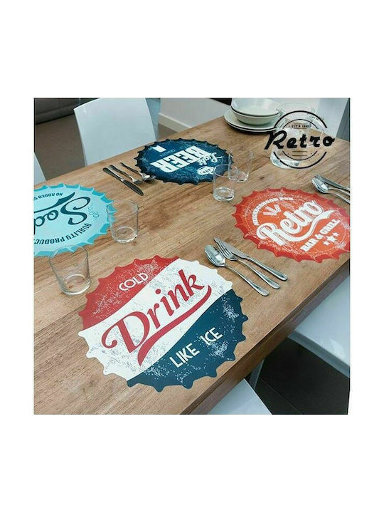 BigBuy Placemat Round Plastic Multicolour 38cm 4pcs