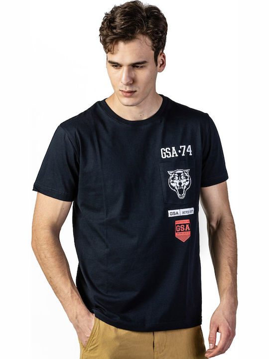 GSA T-shirt Bărbătesc cu Mânecă Scurtă Albastru marin